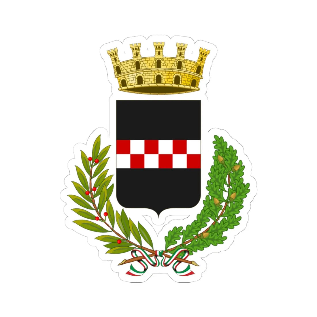 Quarrata-Stemma (Italy) (Coat of Arms) STICKER Vinyl Kiss-Cut Decal 4 Inch White - The Sticker Space