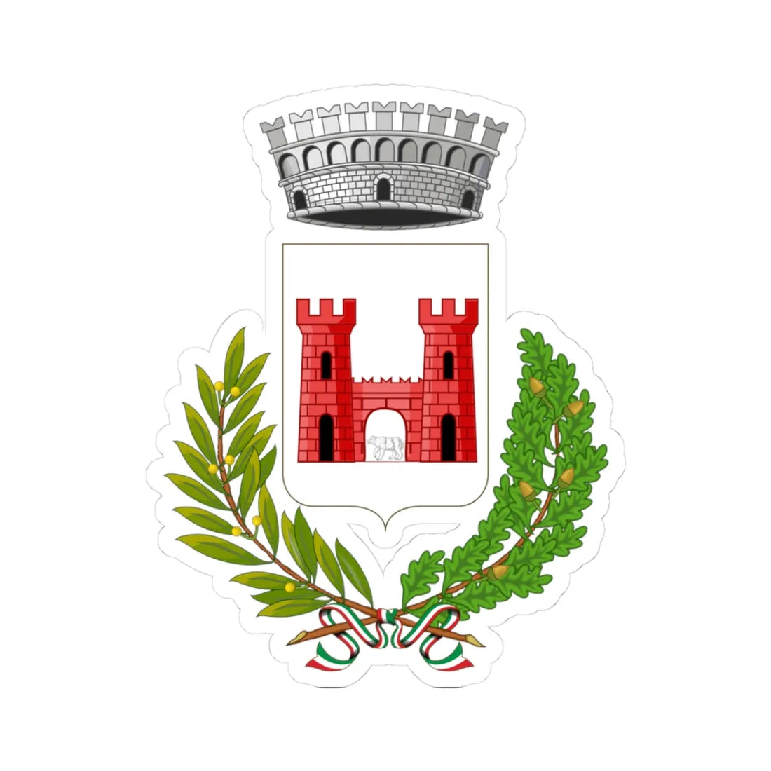 Quart-Stemma (Italy) (Coat of Arms) STICKER Vinyl Kiss-Cut Decal 3 Inch White - The Sticker Space