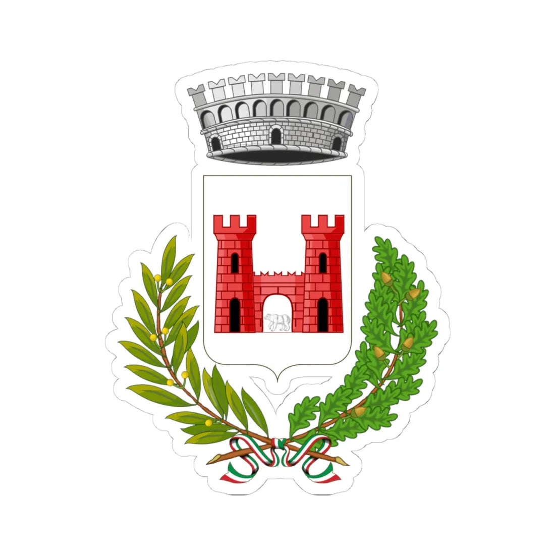 Quart-Stemma (Italy) (Coat of Arms) STICKER Vinyl Kiss-Cut Decal 4 Inch White - The Sticker Space