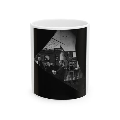 Quarters Of Dr. David Mckay (Army Of The James), Interior View Withi Men Playing Cards (U.S. Civil War) White Coffee Mug-11oz-The Sticker Space