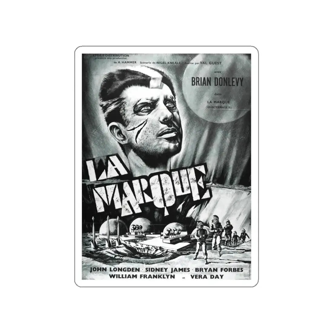 QUATERMASS II (FRENCH) 1957 Movie Poster STICKER Vinyl Die-Cut Decal - The Sticker Space