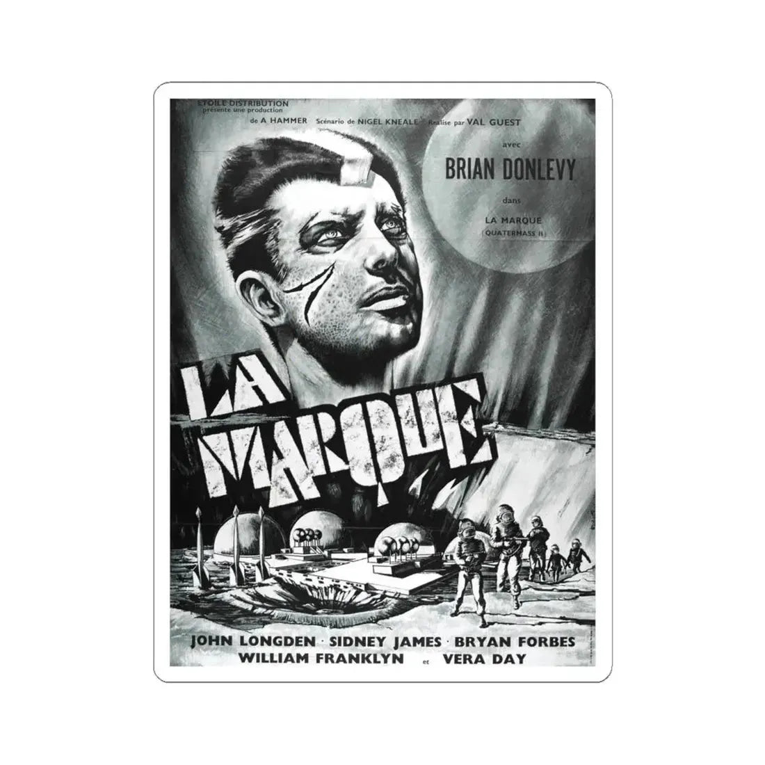QUATERMASS II (FRENCH) 1957 Movie Poster - STICKER Vinyl Kiss-Cut Decal 6 Inch White - The Sticker Space