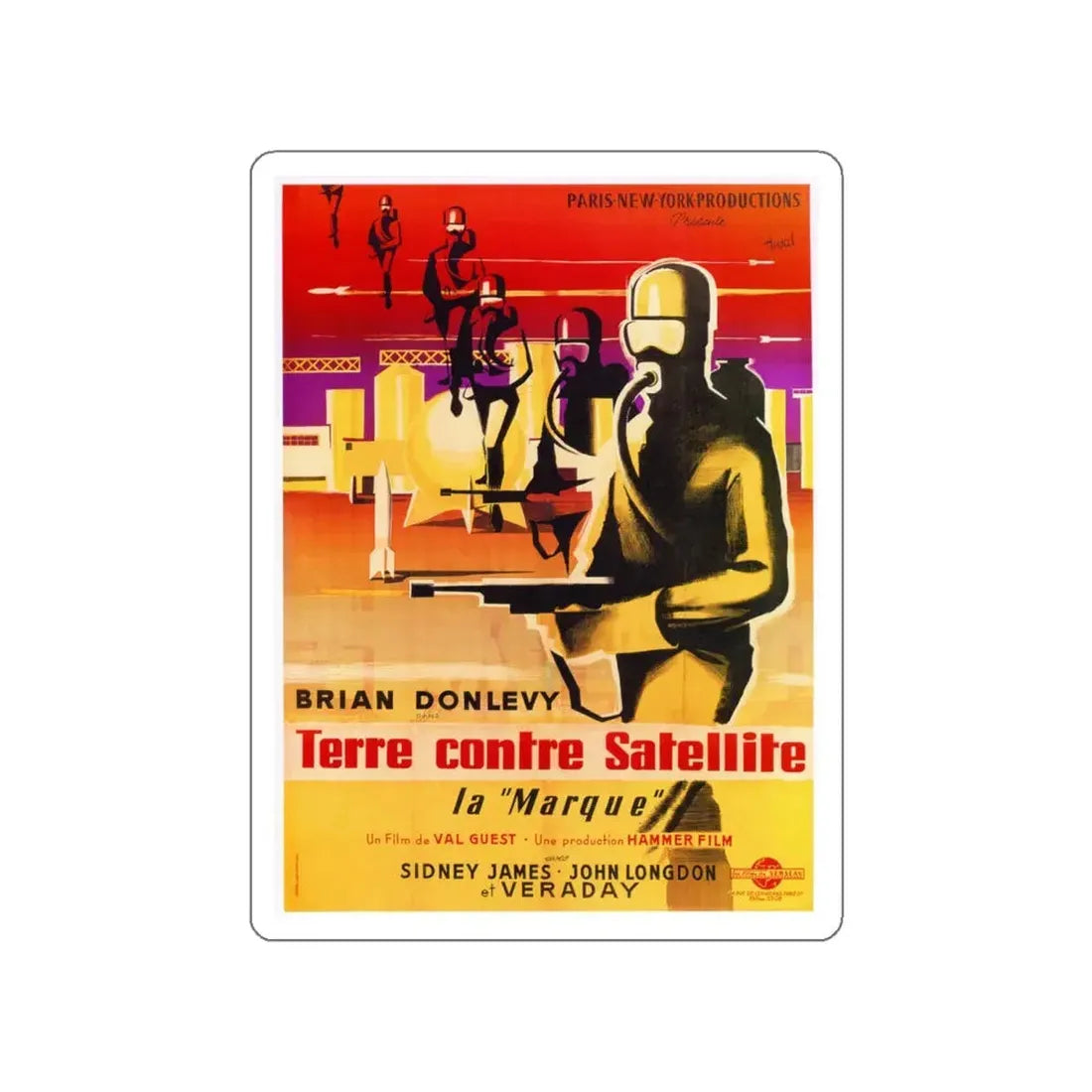 QUATERMASS II (FRENCH) (2) 1957 Movie Poster STICKER Vinyl Die-Cut Decal 4 Inch - The Sticker Space