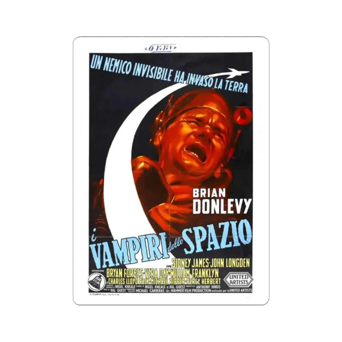 QUATERMASS II (ITALY) 1957 Movie Poster - STICKER Vinyl Kiss-Cut Decal 2 Inch White - The Sticker Space