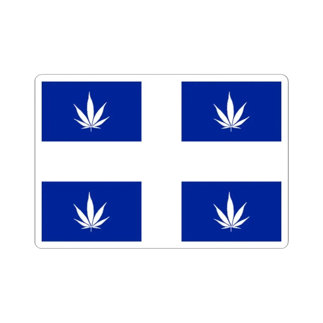 Quebec Weed Flag (Canada) STICKER Vinyl Kiss-Cut Decal 2 Inch White - The Sticker Space