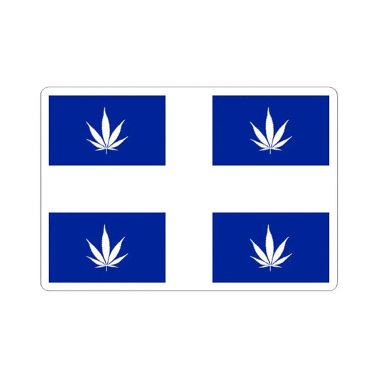 Quebec Weed Flag (Canada) STICKER Vinyl Kiss-Cut Decal 2 Inch White - The Sticker Space