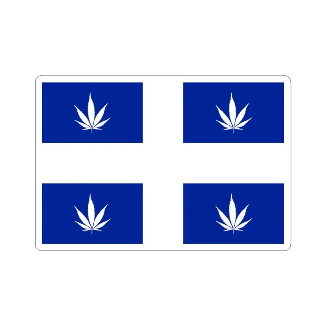 Quebec Weed Flag (Canada) STICKER Vinyl Kiss-Cut Decal 3 Inch White - The Sticker Space
