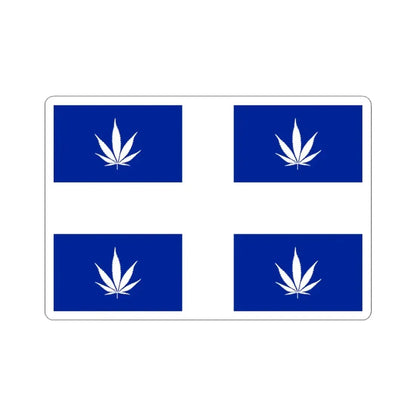 Quebec Weed Flag (Canada) STICKER Vinyl Kiss-Cut Decal 3 Inch White - The Sticker Space