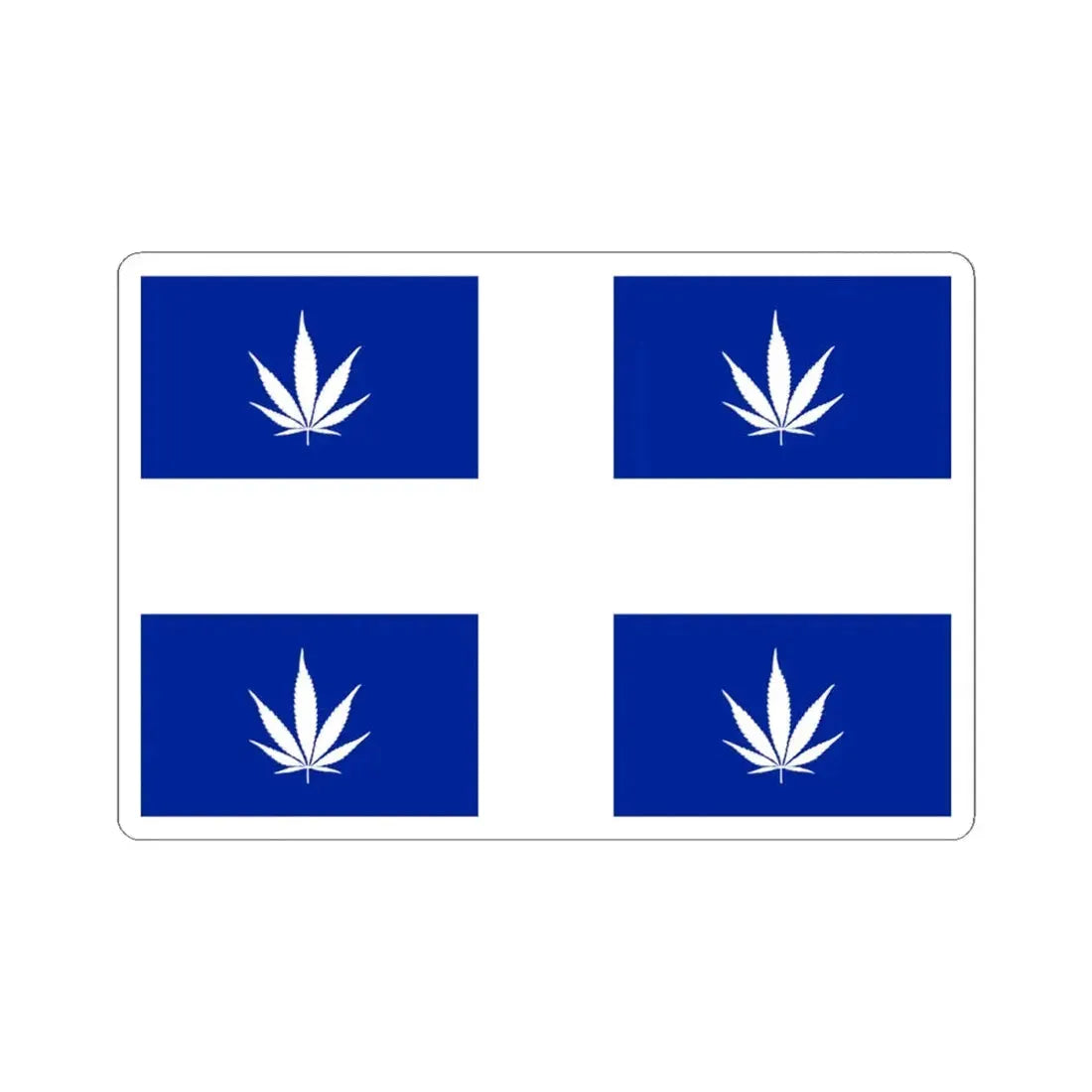 Quebec Weed Flag (Canada) STICKER Vinyl Kiss-Cut Decal 4 Inch White - The Sticker Space