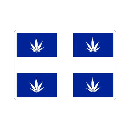 Quebec Weed Flag (Canada) STICKER Vinyl Kiss-Cut Decal 4 Inch White - The Sticker Space