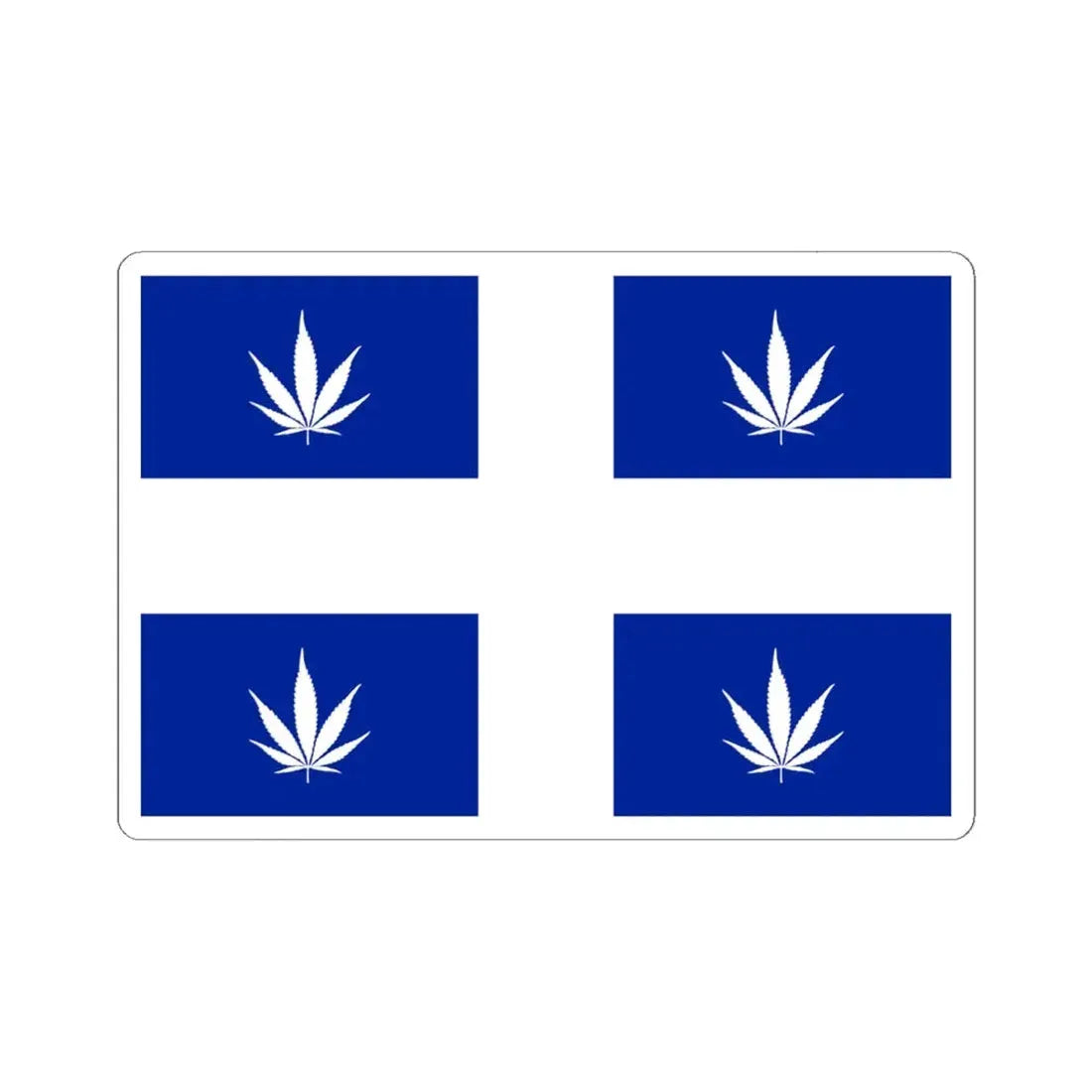 Quebec Weed Flag (Canada) STICKER Vinyl Kiss-Cut Decal 6 Inch White - The Sticker Space