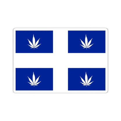 Quebec Weed Flag (Canada) STICKER Vinyl Kiss-Cut Decal 6 Inch White - The Sticker Space