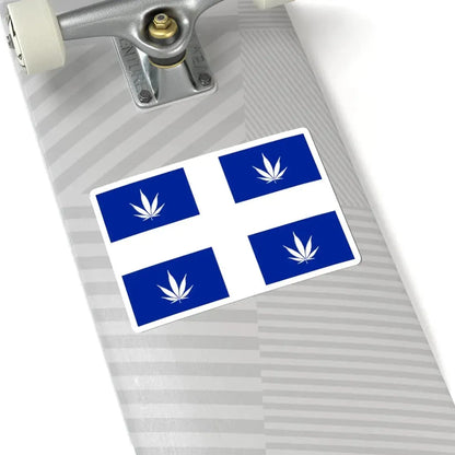 Quebec Weed Flag (Canada) STICKER Vinyl Kiss-Cut Decal - The Sticker Space