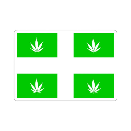 Quebec Weed Flag Var1 (Canada) STICKER Vinyl Kiss-Cut Decal 2 Inch White - The Sticker Space