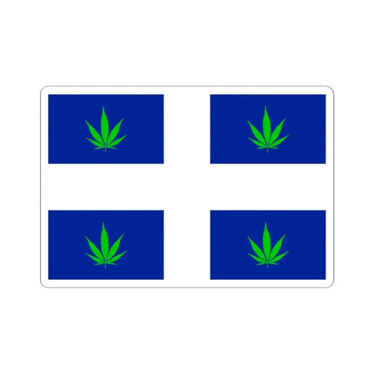 Quebec Weed Flag Var2 (Canada) STICKER Vinyl Kiss-Cut Decal 2 Inch White - The Sticker Space