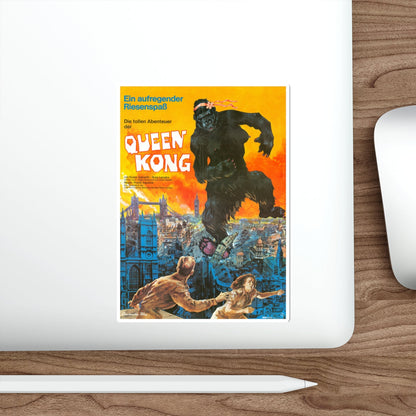 QUEEN KONG (GERMAN) 1976 Movie Poster STICKER Vinyl Die-Cut Decal-The Sticker Space