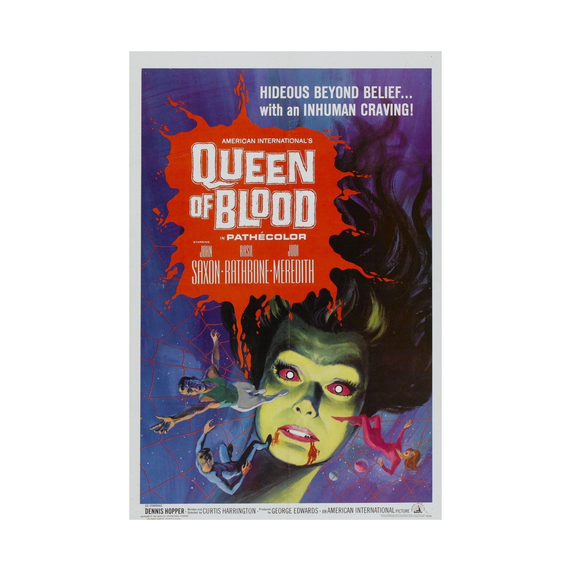 QUEEN OF BLOOD 1966 - Paper Movie Poster-The Sticker Space