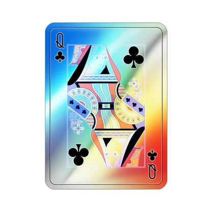 Queen of Clubs Playing Card Holographic STICKER Die-Cut Vinyl Decal-2 Inch-The Sticker Space