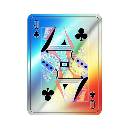 Queen of Clubs Playing Card Holographic STICKER Die-Cut Vinyl Decal 2 Inch Holographic - The Sticker Space