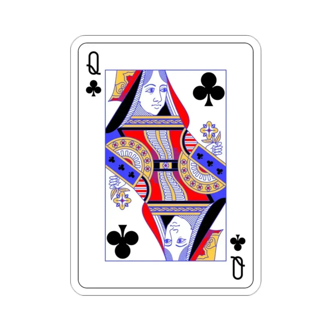 Queen of Clubs Playing Card STICKER Vinyl Die-Cut Decal 2 Inch - The Sticker Space