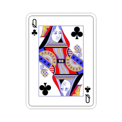 Queen of Clubs Playing Card STICKER Vinyl Die-Cut Decal 2 Inch - The Sticker Space