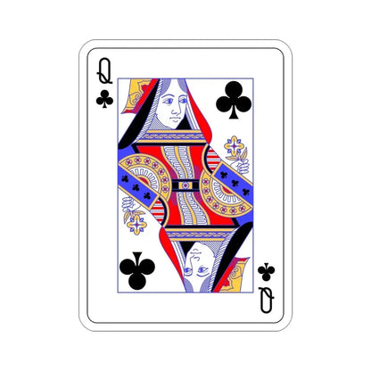 Queen of Clubs Playing Card STICKER Vinyl Die-Cut Decal 4 Inch - The Sticker Space