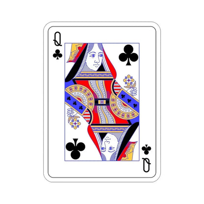 Queen of Clubs Playing Card STICKER Vinyl Die-Cut Decal 5 Inch - The Sticker Space