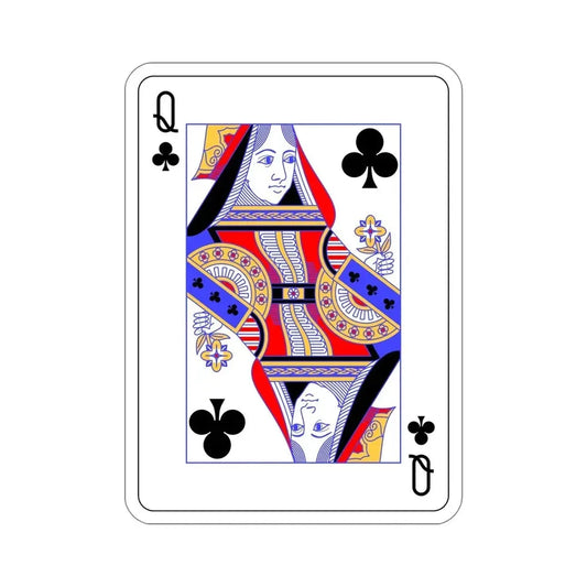 Queen of Clubs Playing Card STICKER Vinyl Die-Cut Decal 6 Inch - The Sticker Space