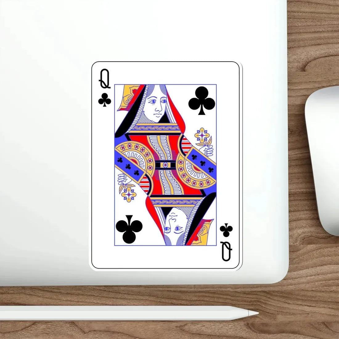 Queen of Clubs Playing Card STICKER Vinyl Die-Cut Decal - The Sticker Space