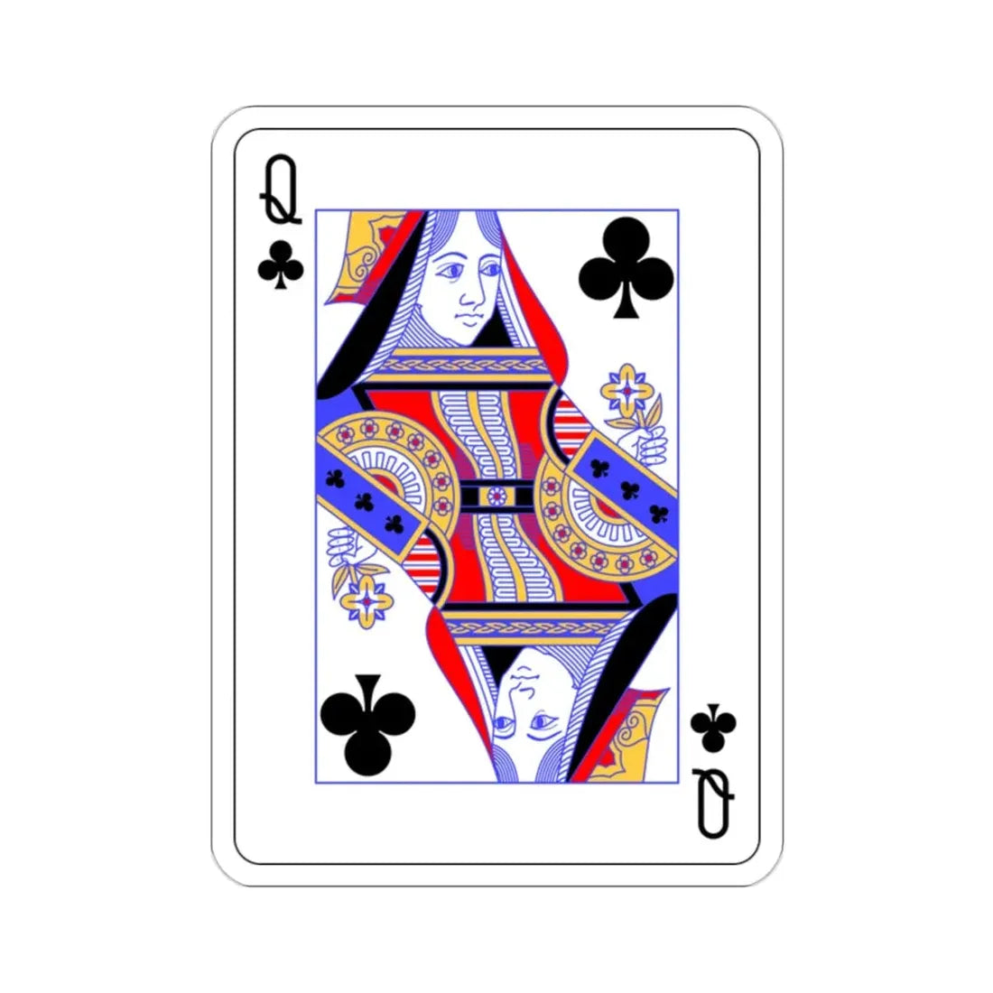 Queen of Clubs Playing Card STICKER Vinyl Die-Cut Decal - The Sticker Space