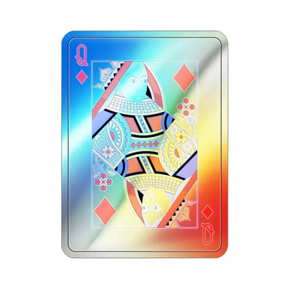 Queen of Diamonds Playing Card Holographic STICKER Die-Cut Vinyl Decal 2 Inch Holographic - The Sticker Space