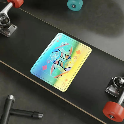 Queen of Diamonds Playing Card Holographic STICKER Die-Cut Vinyl Decal - The Sticker Space