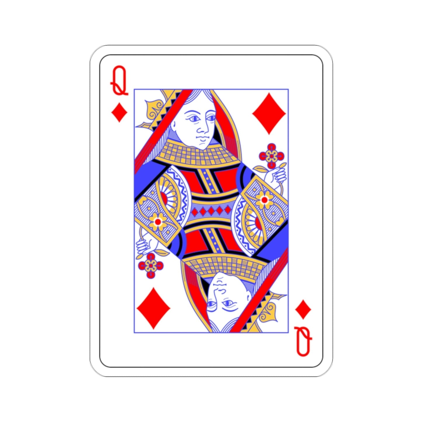 Queen of Diamonds Playing Card STICKER Vinyl Die-Cut Decal-2 Inch-The Sticker Space