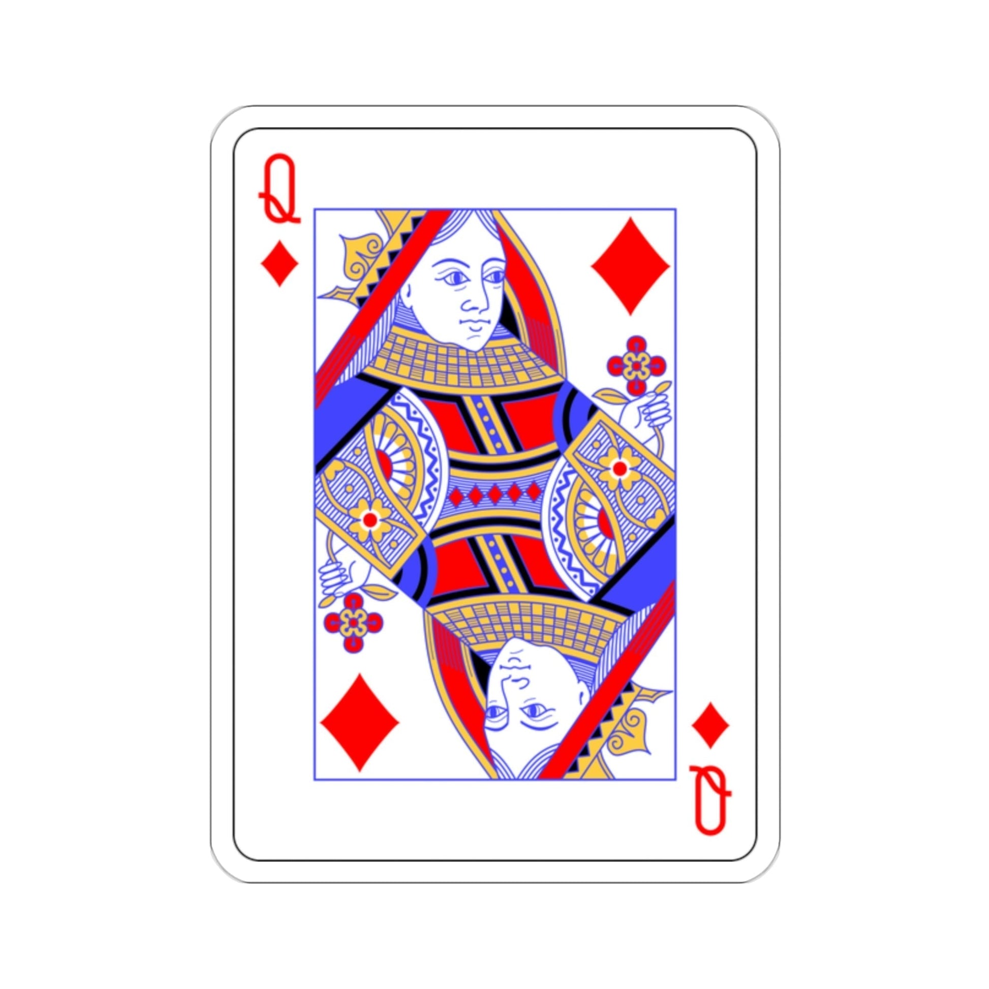 Queen of Diamonds Playing Card STICKER Vinyl Die-Cut Decal-2 Inch-The Sticker Space