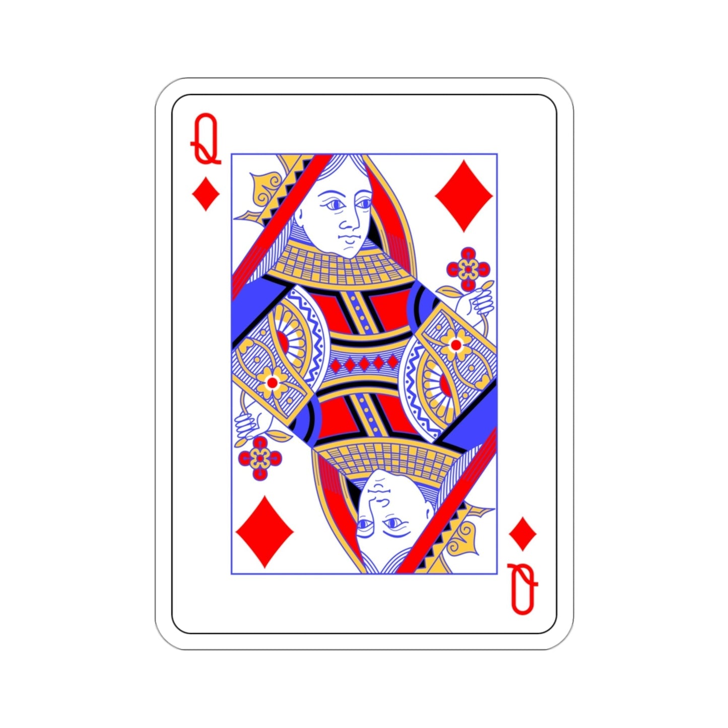 Queen of Diamonds Playing Card STICKER Vinyl Die-Cut Decal-3 Inch-The Sticker Space