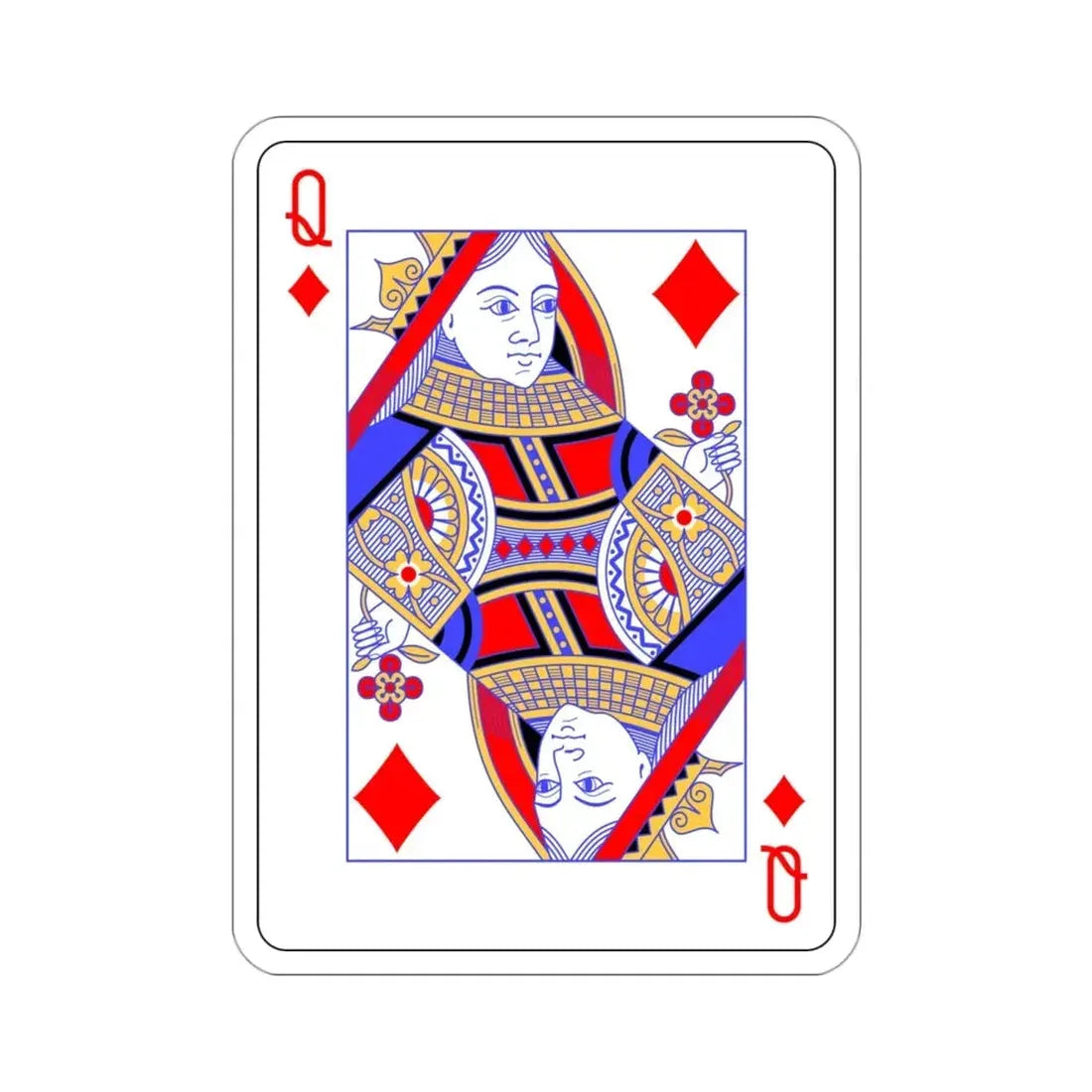 Queen of Diamonds Playing Card STICKER Vinyl Die-Cut Decal 3 Inch - The Sticker Space