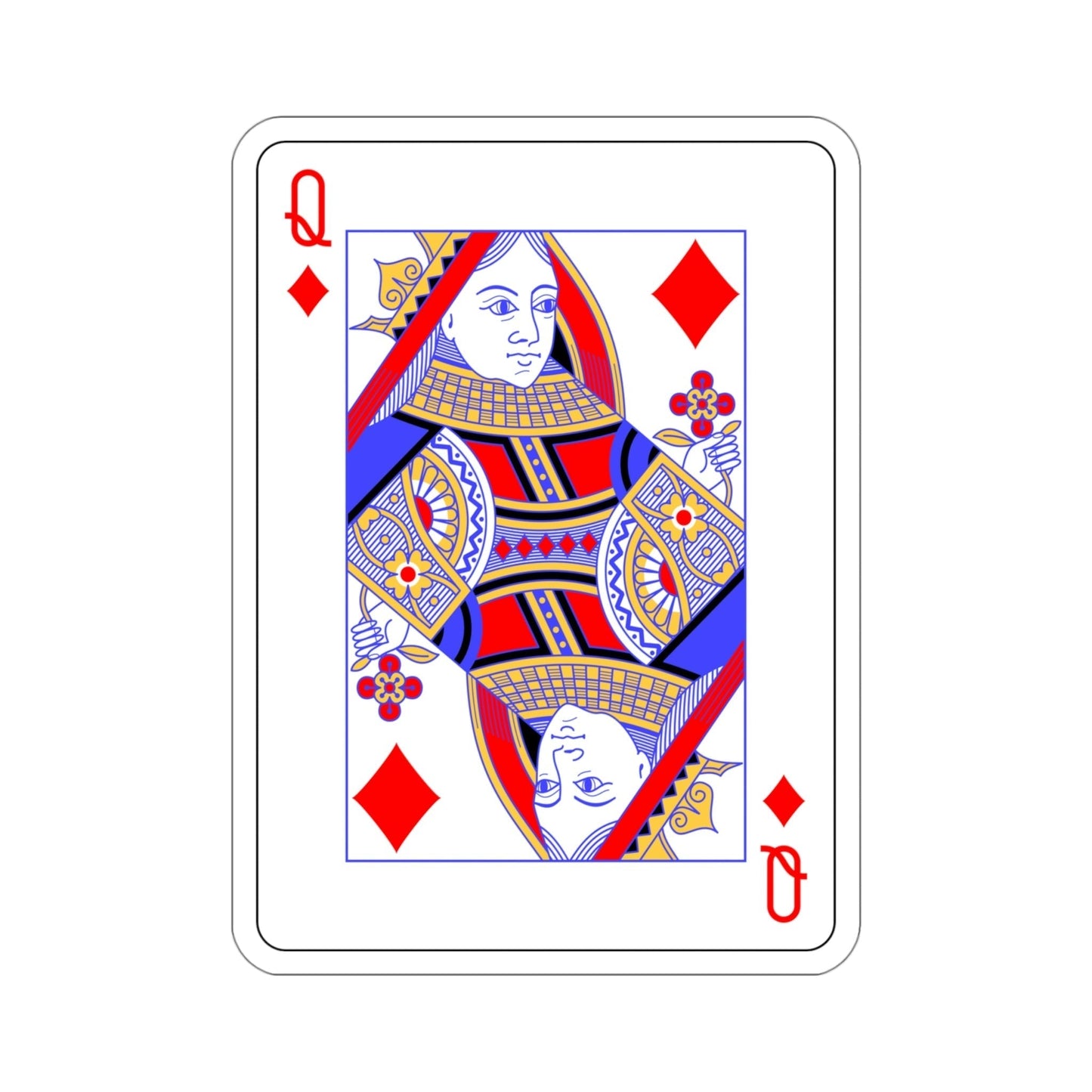 Queen of Diamonds Playing Card STICKER Vinyl Die-Cut Decal-4 Inch-The Sticker Space