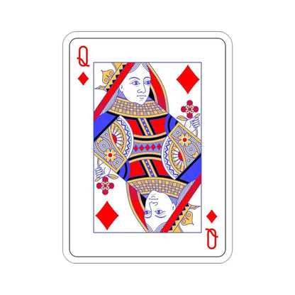 Queen of Diamonds Playing Card STICKER Vinyl Die-Cut Decal 4 Inch - The Sticker Space