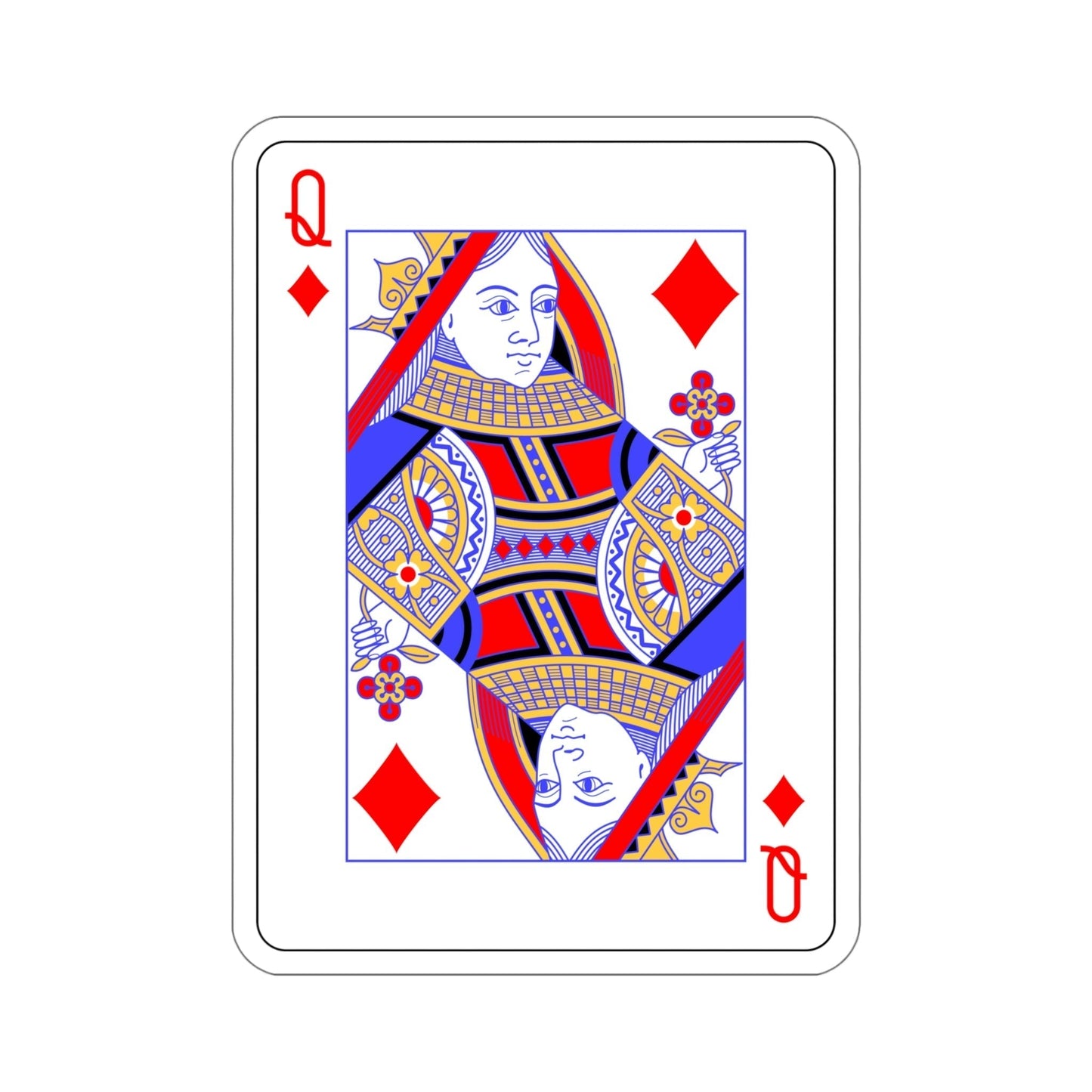 Queen of Diamonds Playing Card STICKER Vinyl Die-Cut Decal-5 Inch-The Sticker Space