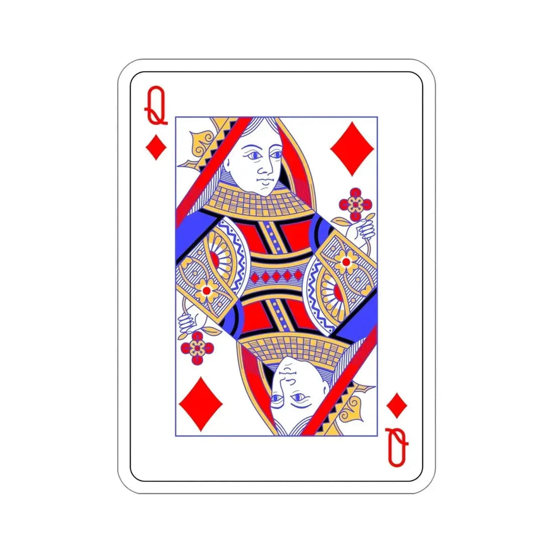 Queen of Diamonds Playing Card STICKER Vinyl Die-Cut Decal 5 Inch - The Sticker Space