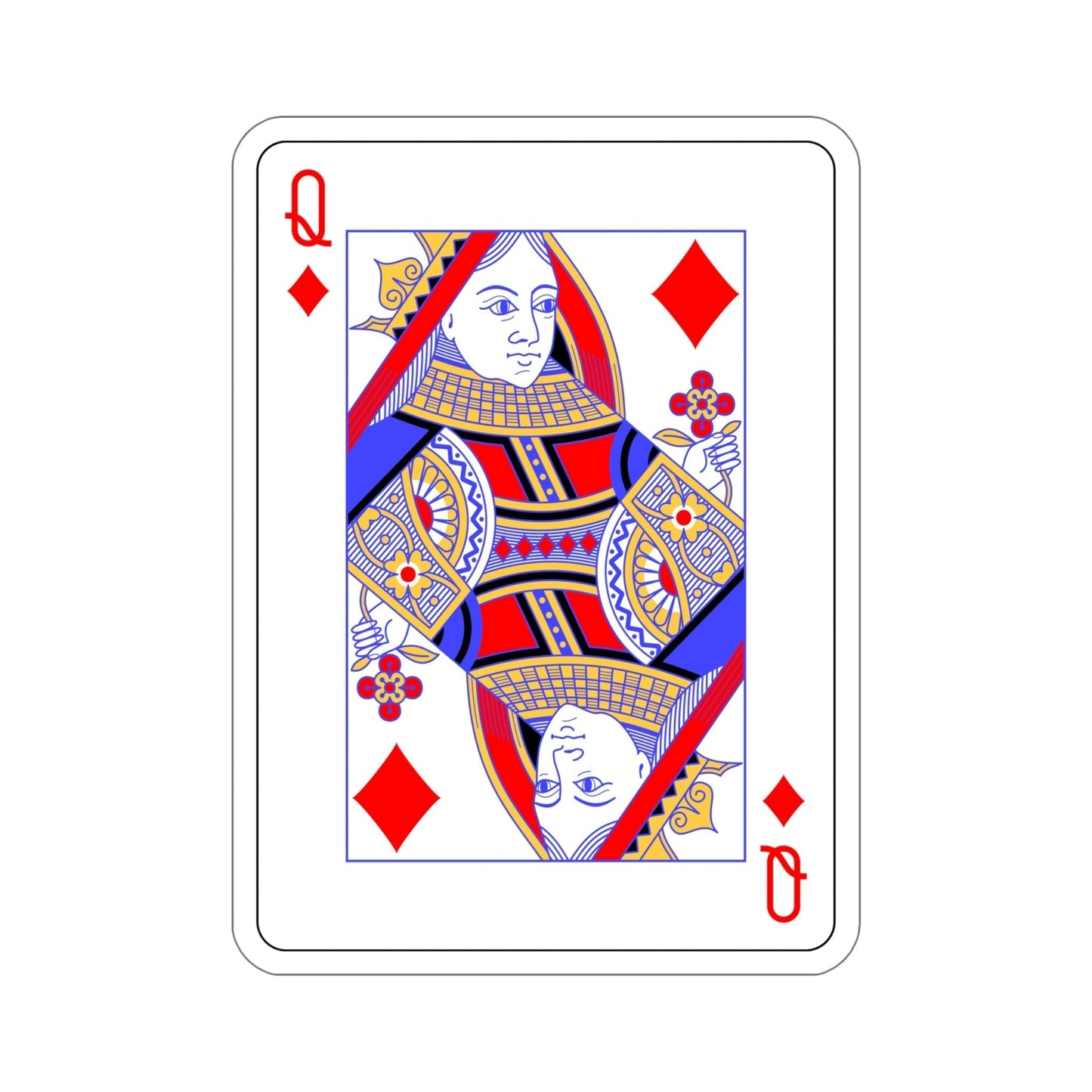 Queen of Diamonds Playing Card STICKER Vinyl Die-Cut Decal-6 Inch-The Sticker Space