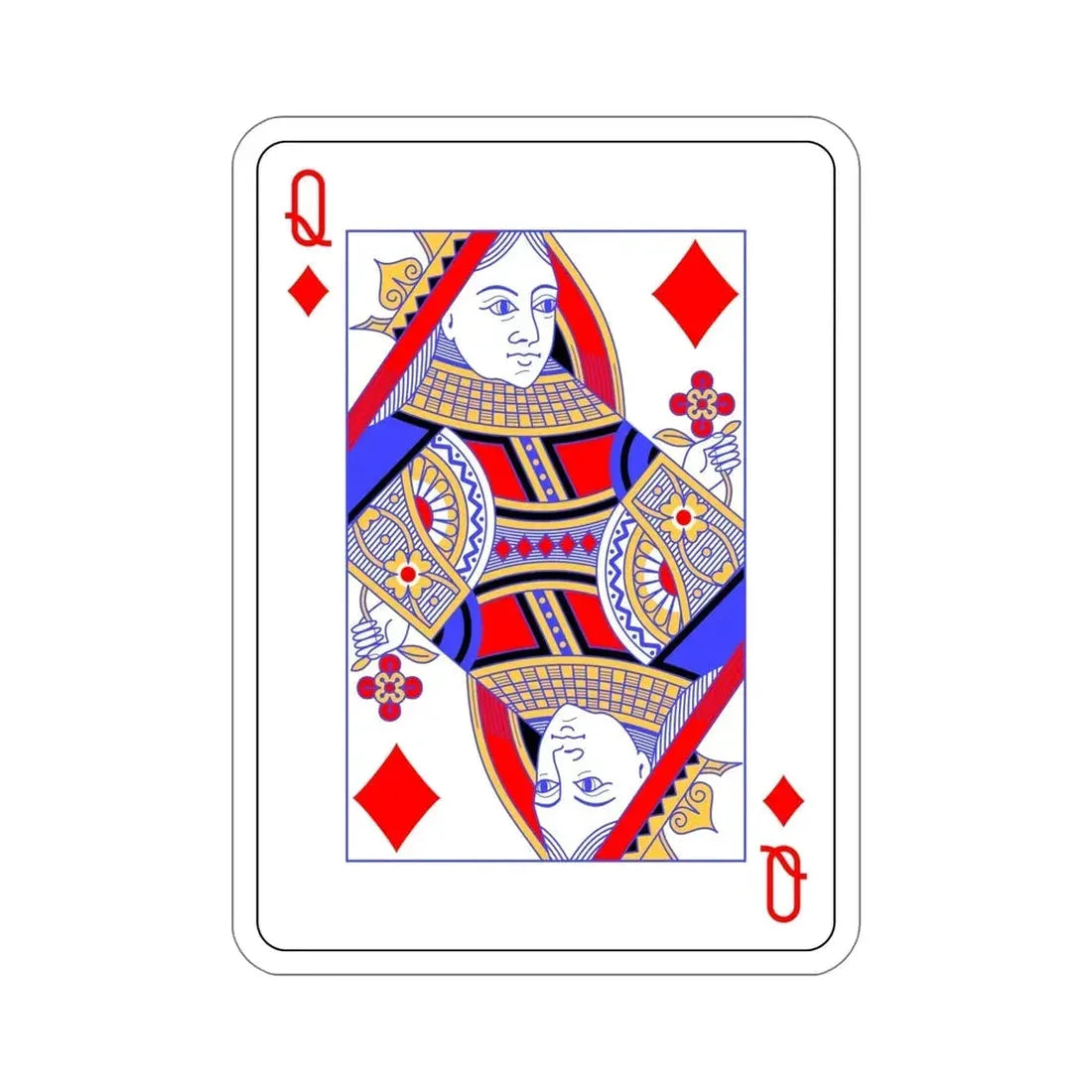 Queen of Diamonds Playing Card STICKER Vinyl Die-Cut Decal 6 Inch - The Sticker Space