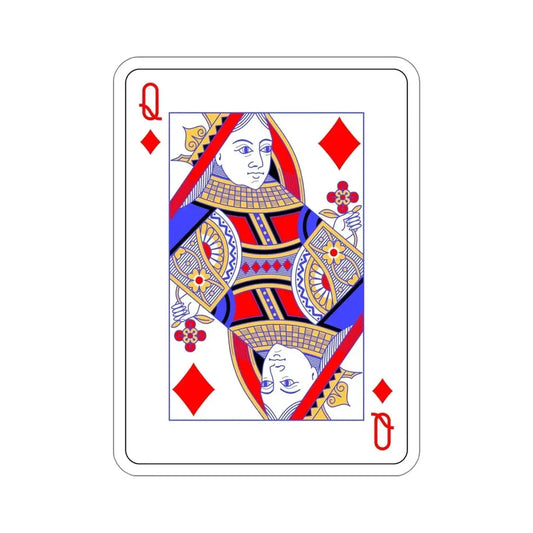 Queen of Diamonds Playing Card STICKER Vinyl Die-Cut Decal 6 Inch - The Sticker Space