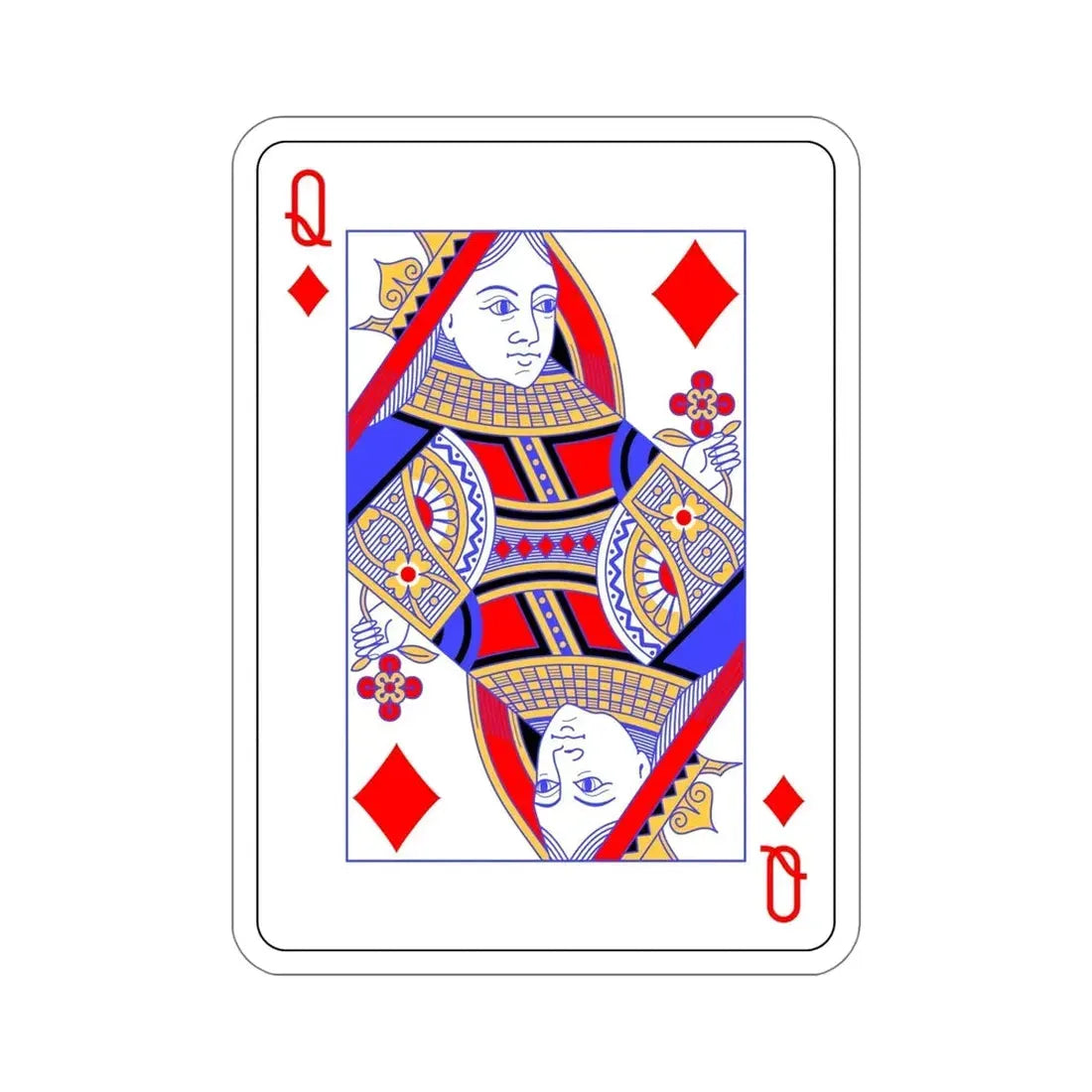 Queen of Diamonds Playing Card STICKER Vinyl Die-Cut Decal - The Sticker Space