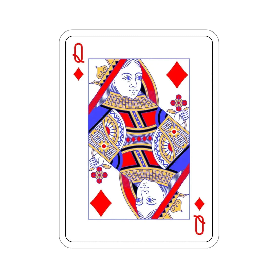 Queen of Diamonds Playing Card STICKER Vinyl Die-Cut Decal - The Sticker Space