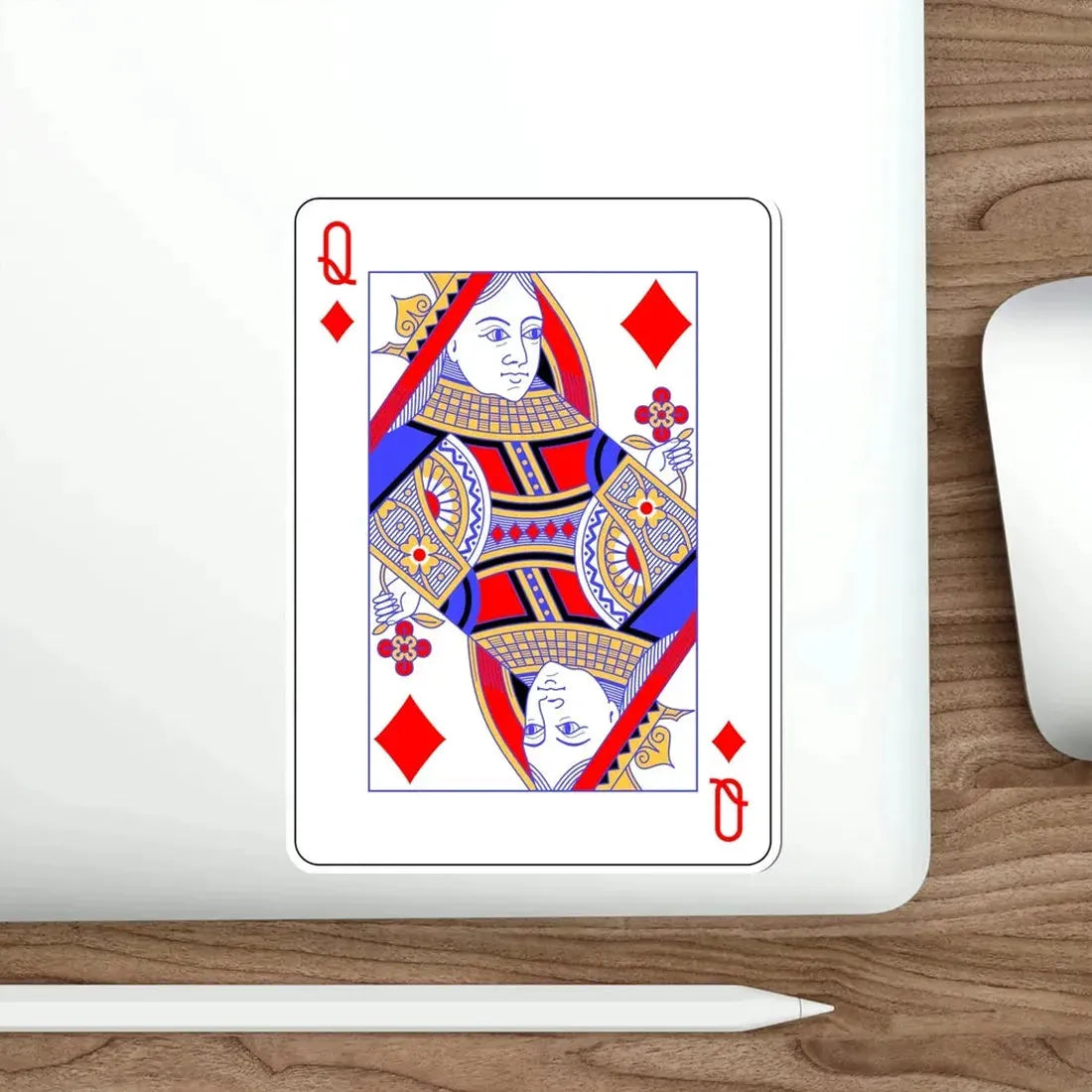 Queen of Diamonds Playing Card STICKER Vinyl Die-Cut Decal - The Sticker Space