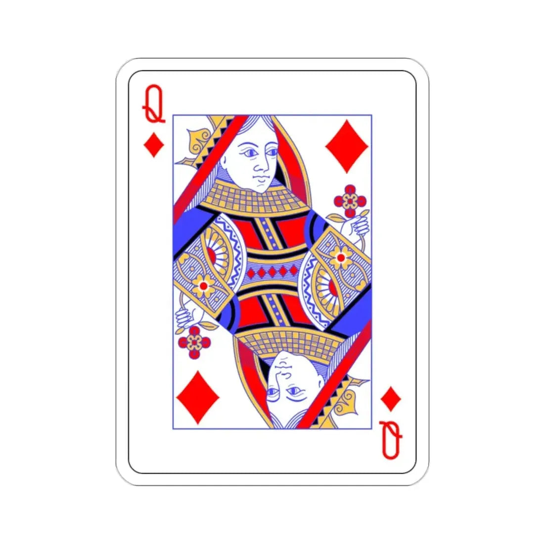 Queen of Diamonds Playing Card STICKER Vinyl Die-Cut Decal - The Sticker Space
