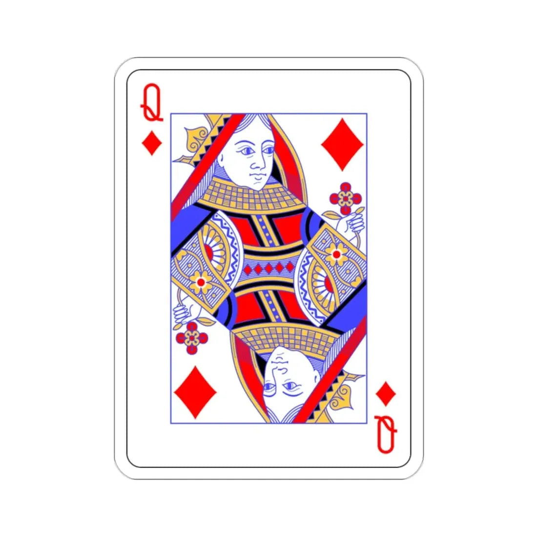 Queen of Diamonds Playing Card STICKER Vinyl Die-Cut Decal - The Sticker Space