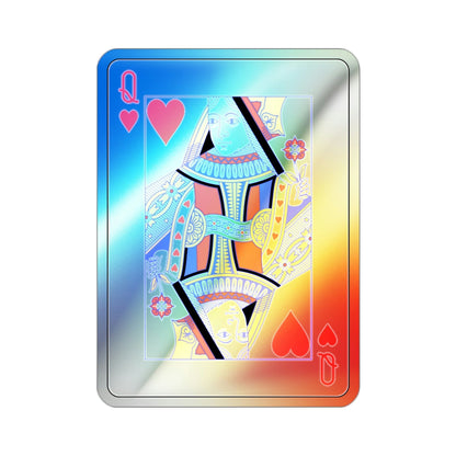 Queen of Hearts Playing Card Holographic STICKER Die-Cut Vinyl Decal-2 Inch-The Sticker Space