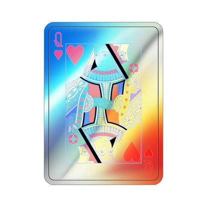 Queen of Hearts Playing Card Holographic STICKER Die-Cut Vinyl Decal-6 Inch-The Sticker Space